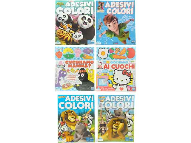 libro stacca attacca e colora