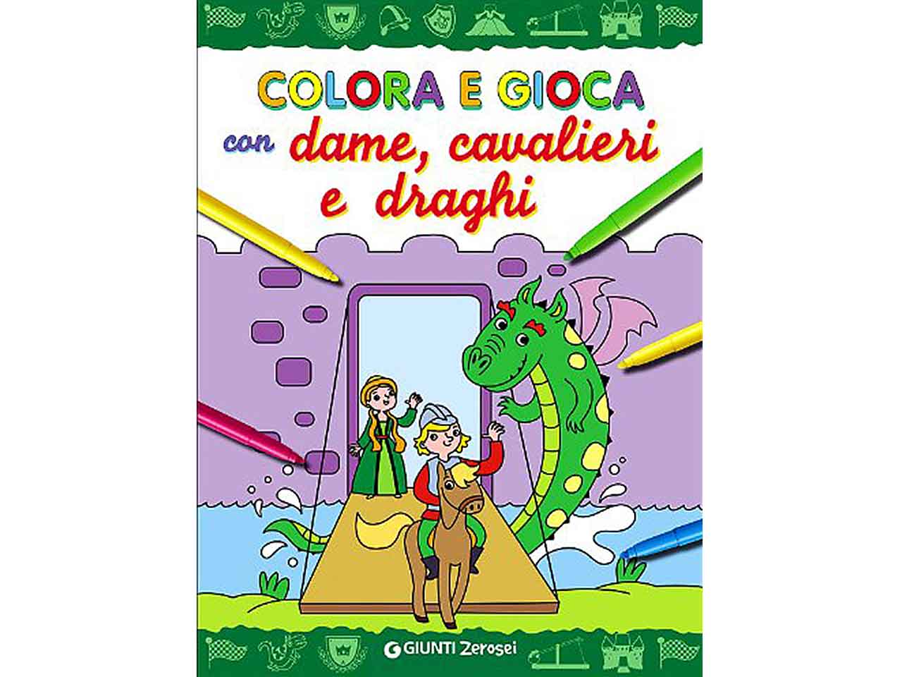 Libro gioca e colora dame cavalieri draghi