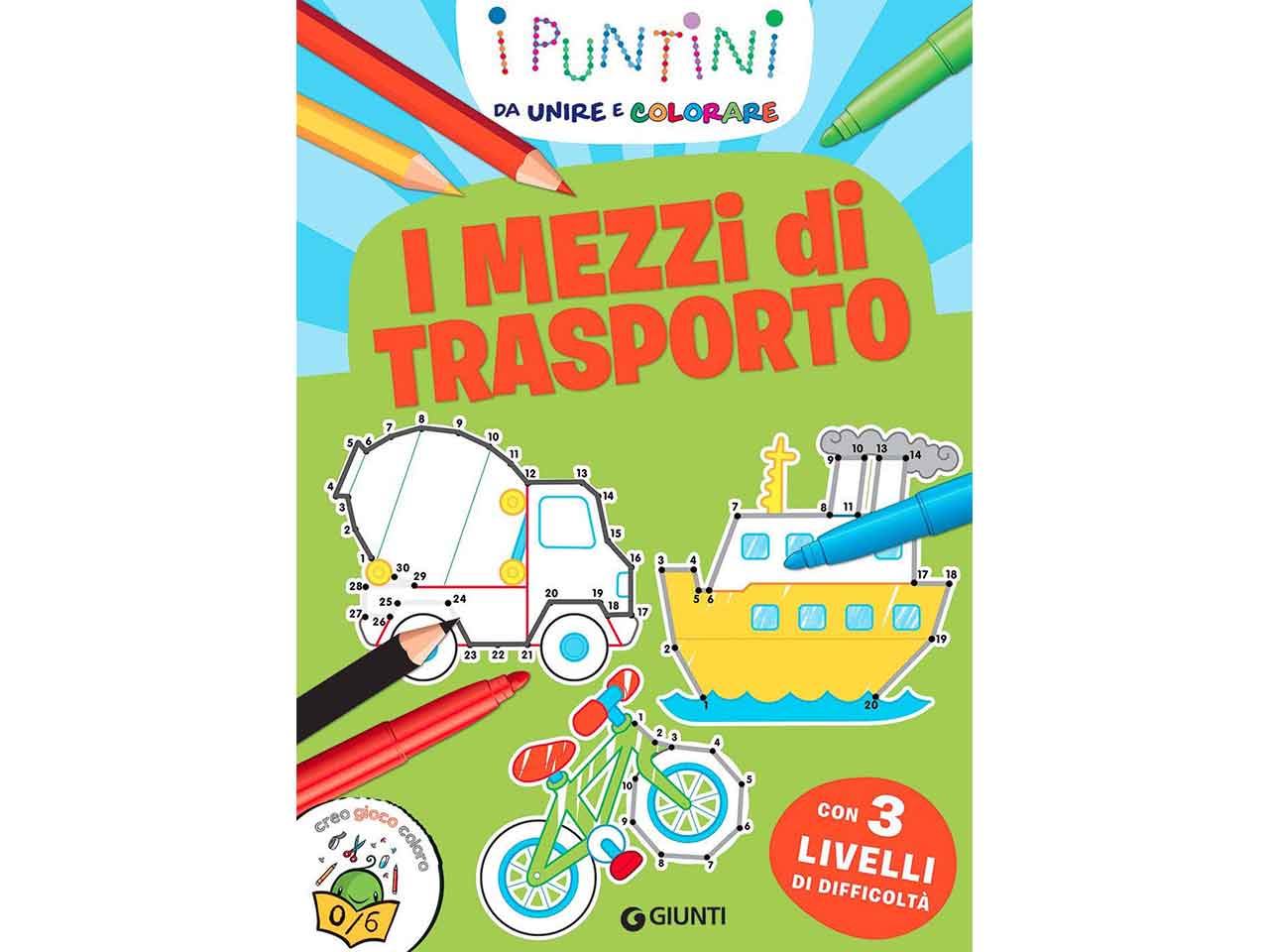 Libro puntini mezzi di trasporto