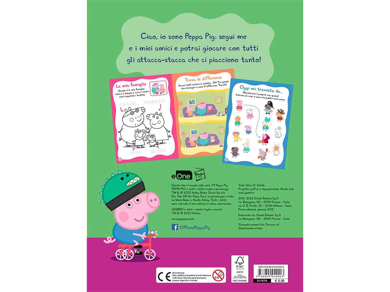Libro attacca-stacca peppa pig