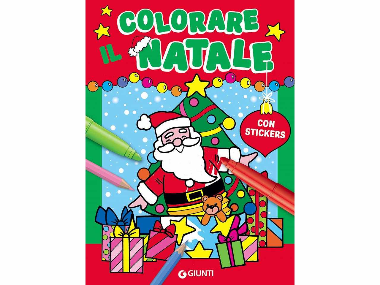 Libro giunti editore libri di natale colorare il natale con stickers