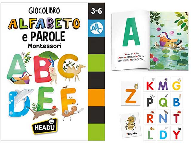 Montessori giocolibro alfabeto e parole it83082
