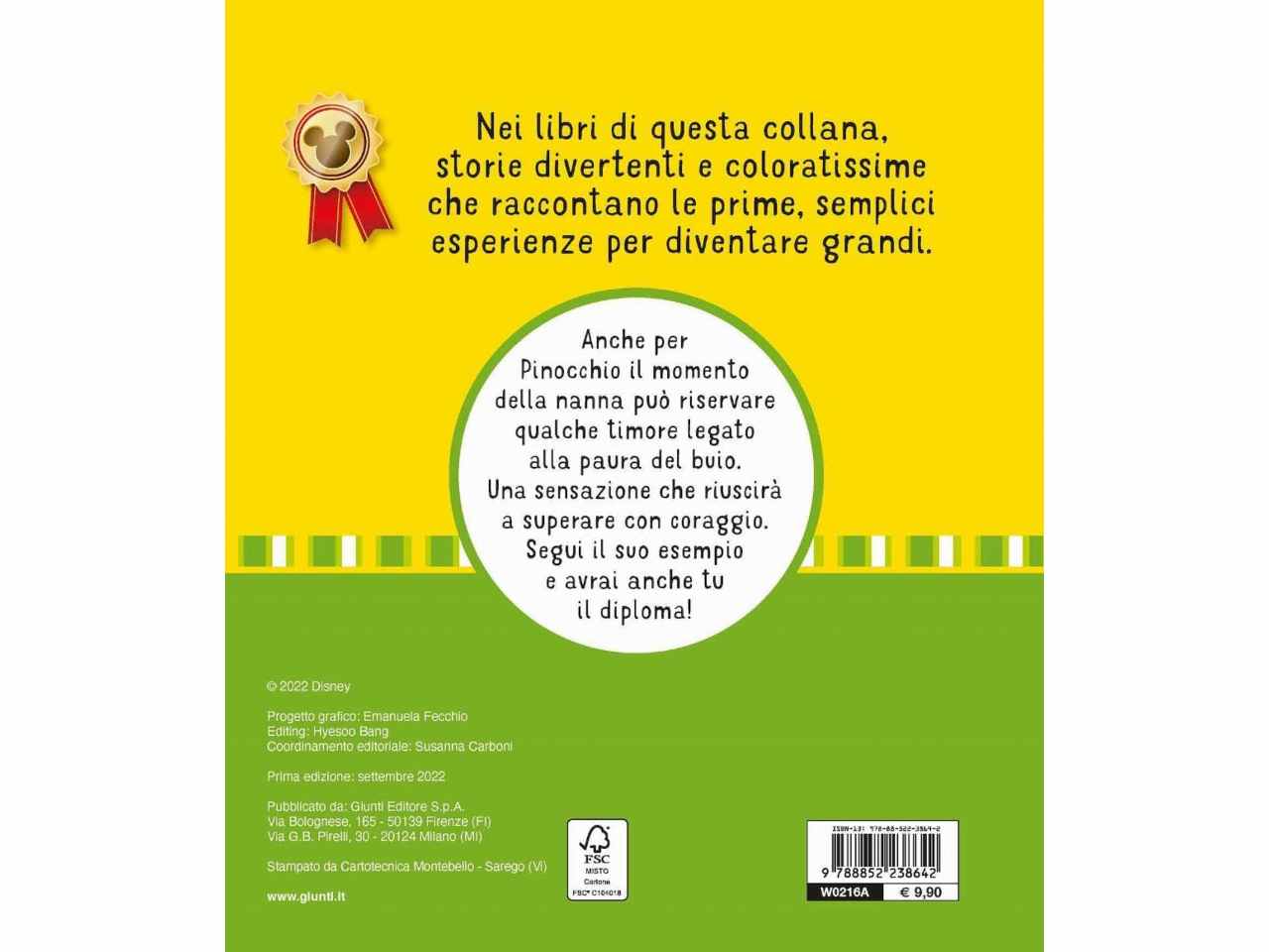 Libro walt disney mie prime storie pinocchio ha paura del buio