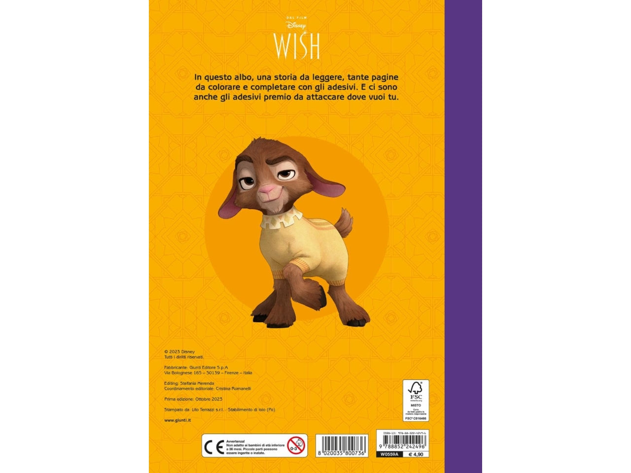 Libro walt disney staccattacca&colora