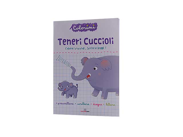Libro colorini prescrittura teneri cuccioli
