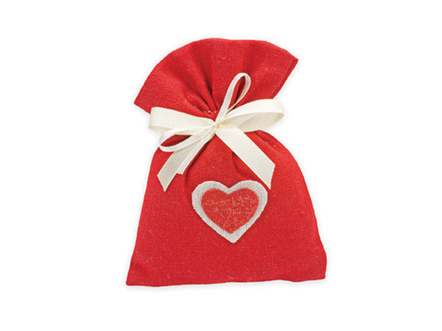 Sacchetto cotone c/cuore rosso a1977-10