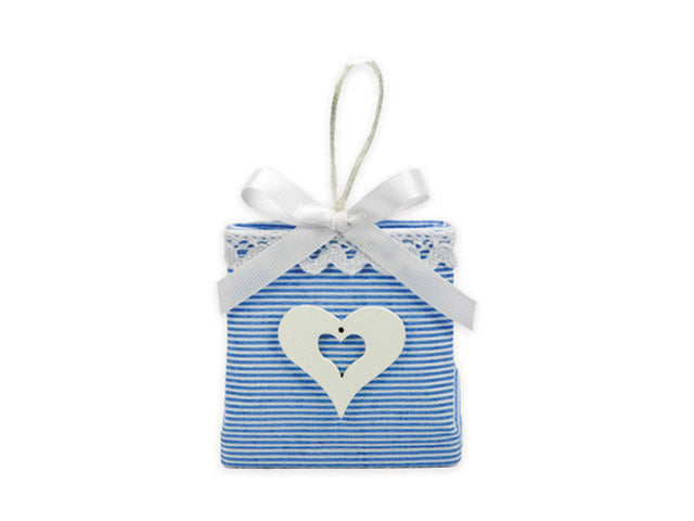 Scatola borsetta c/appl. cuore celeste