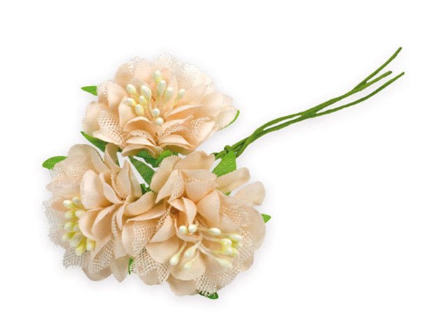 Fiore sf.c/pistilli cipria 6 pezzi fb4824-27