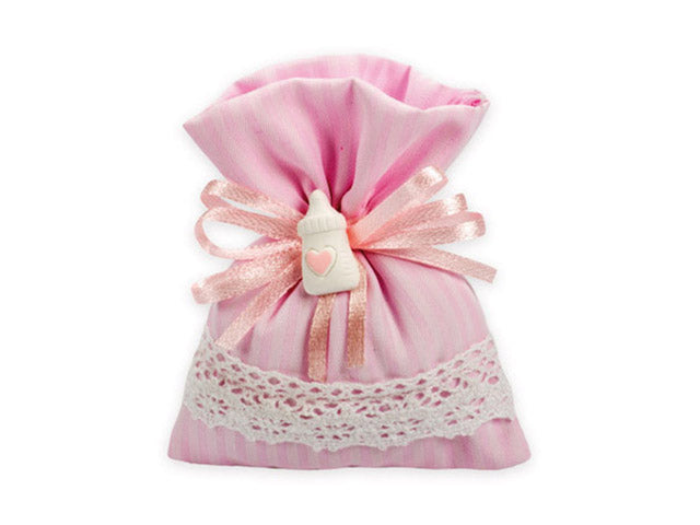 Sacchetto rigato 8x10 rosa a2164-03