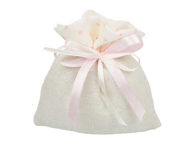 sacchetto pois rosa a2573-03