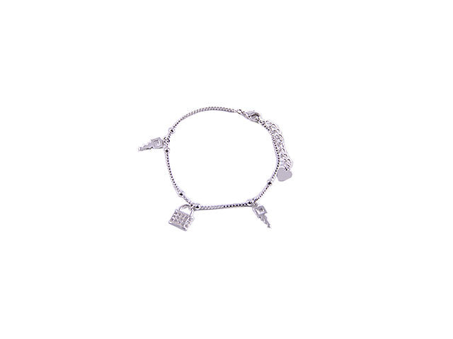Bracciale charm chiavi e catenaccio
