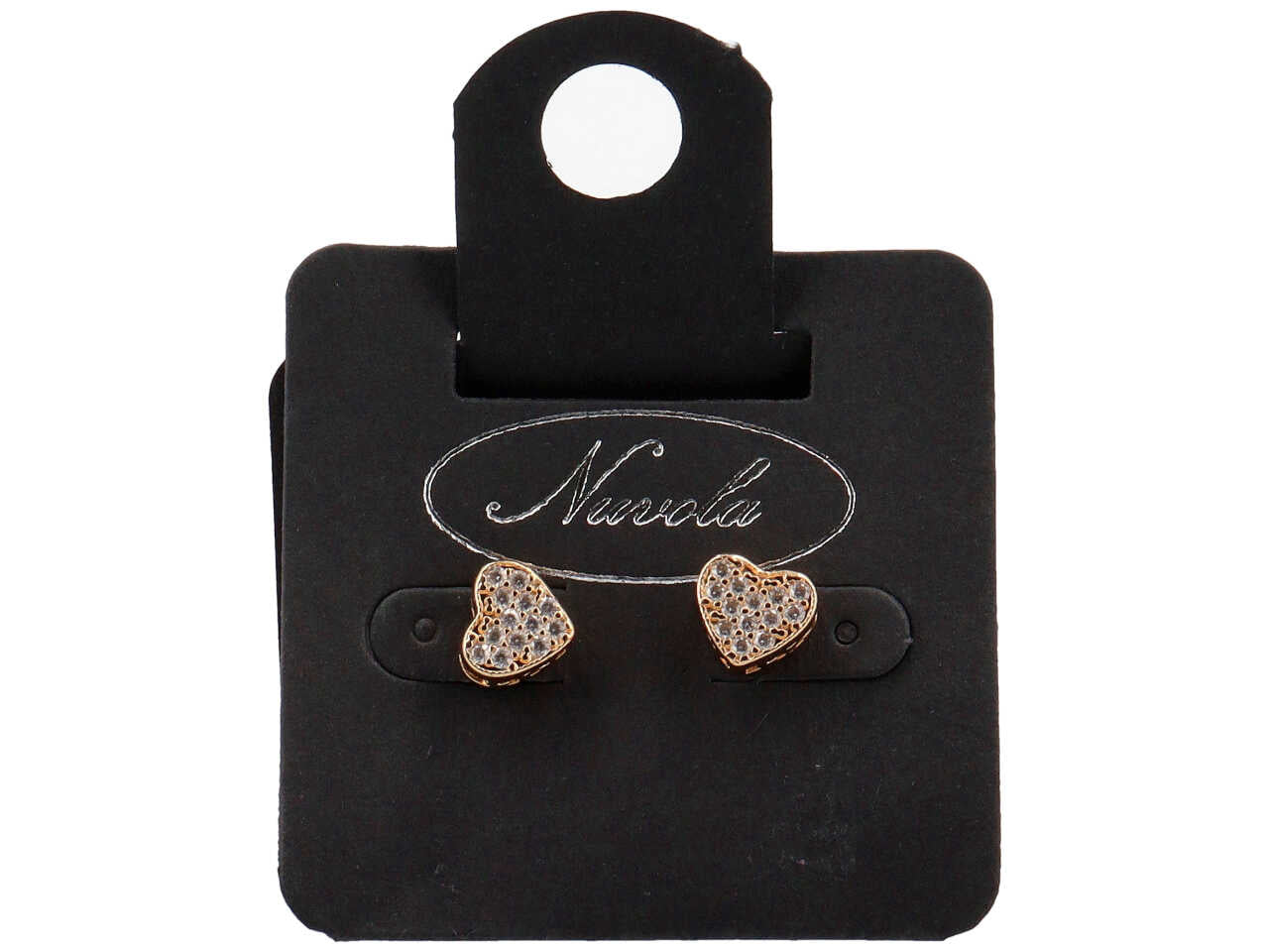 Orecchini oro cuoricini 3d con zirconi