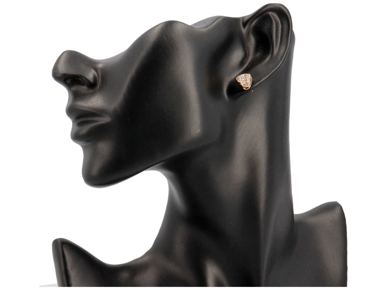 Orecchini oro cuoricini 3d con zirconi