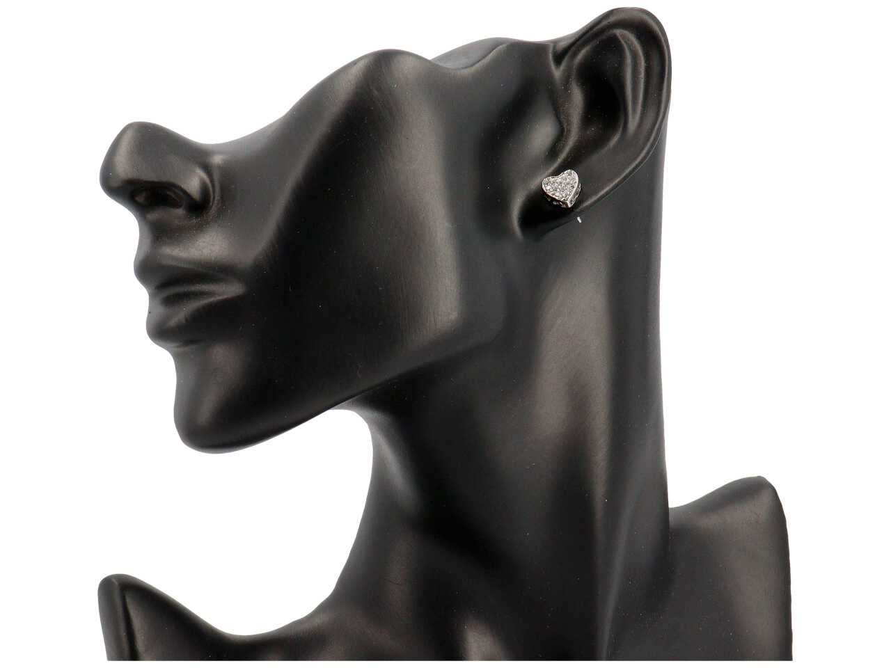 Orecchini cuoricini 3d con zirconi
