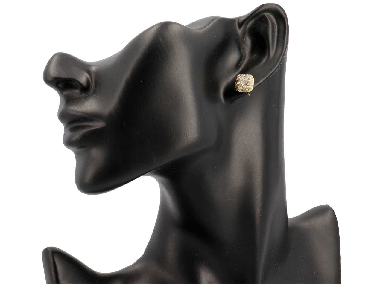 Orecchini quadrati oro 3d con zirconi