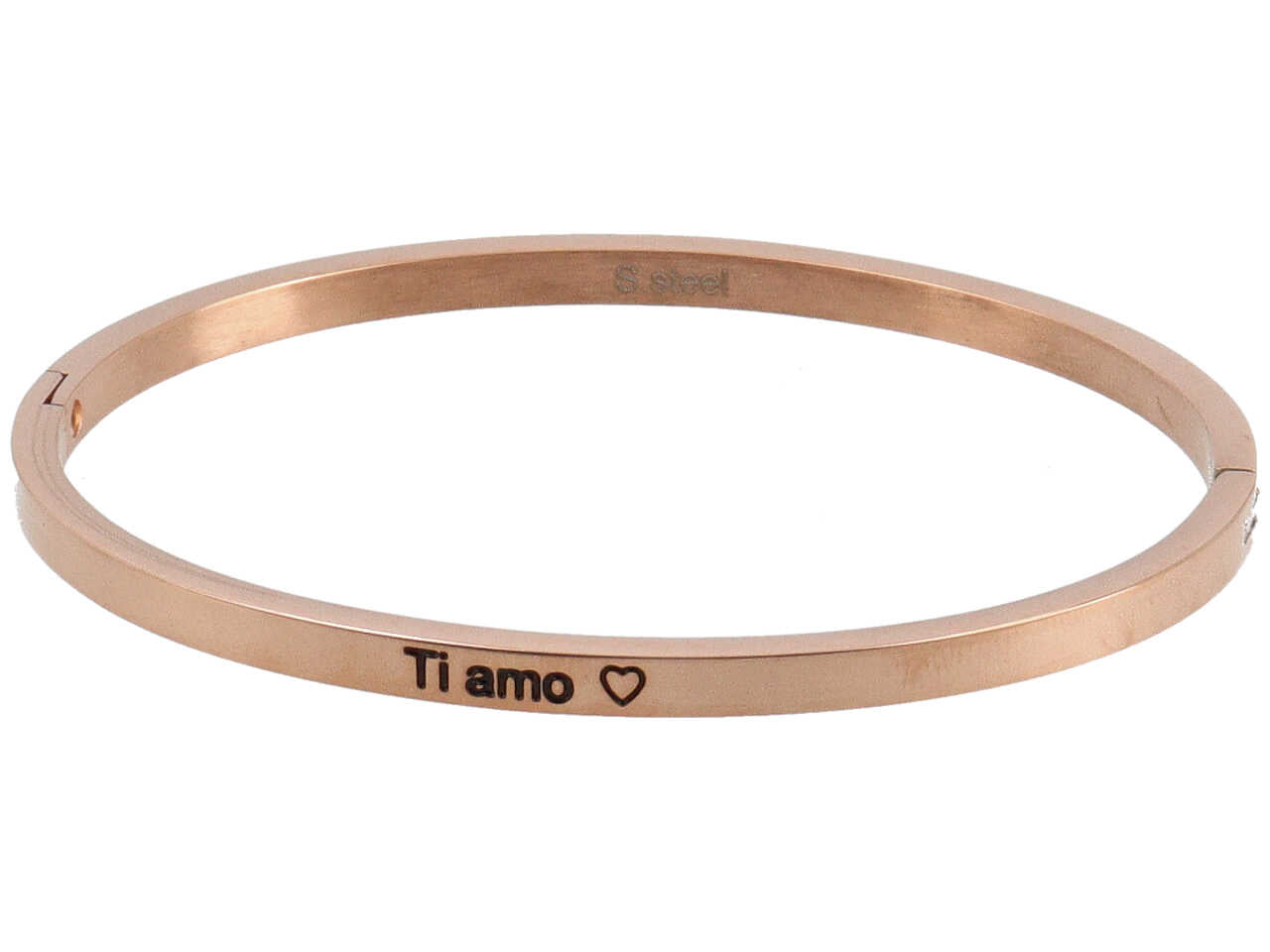 Bracciale manetta acc.ti amo rosa