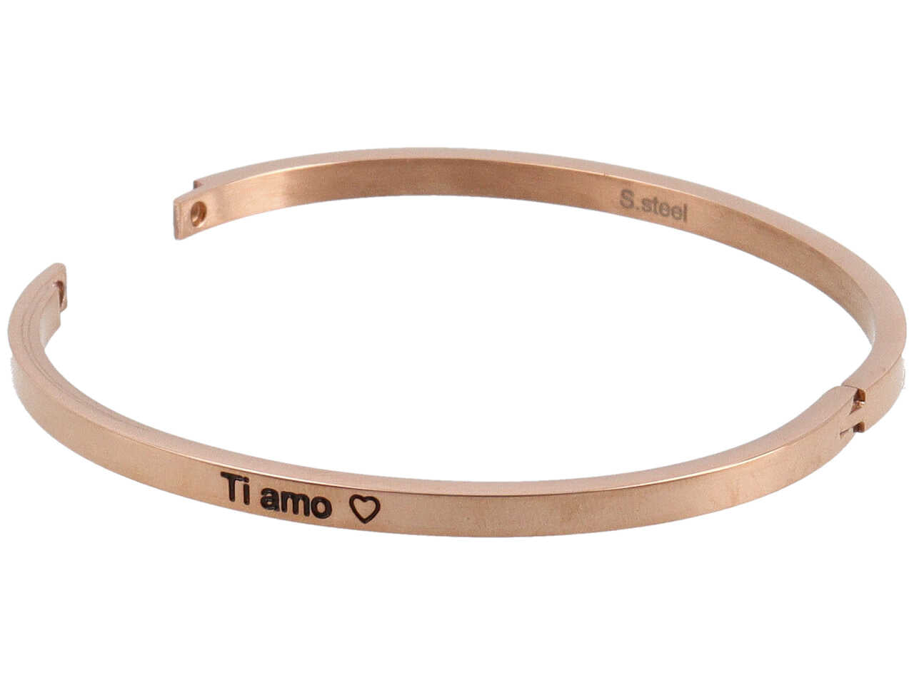Bracciale manetta acc.ti amo rosa