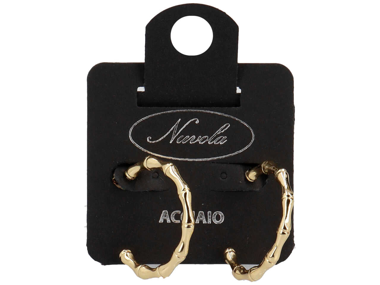 orecchino oro cerchio bambu' 30mm