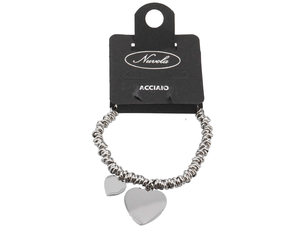 Bracciale in acciaio con ciondolo a forma di cuore