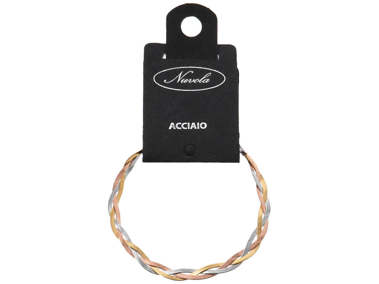 bracciale piattina 3fili intrecciati 3toni