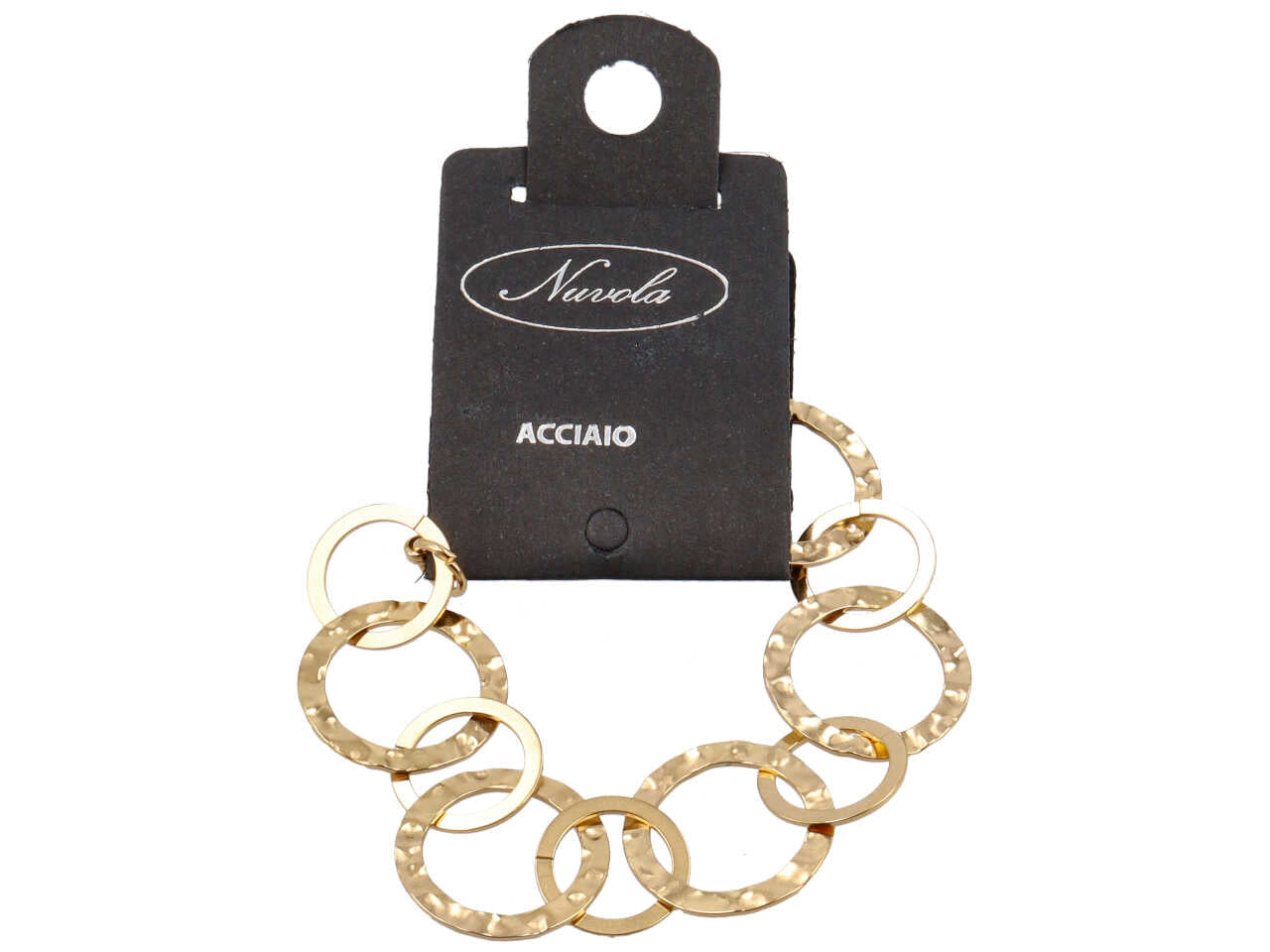 Bracciale ad anelli martellati tondi oro