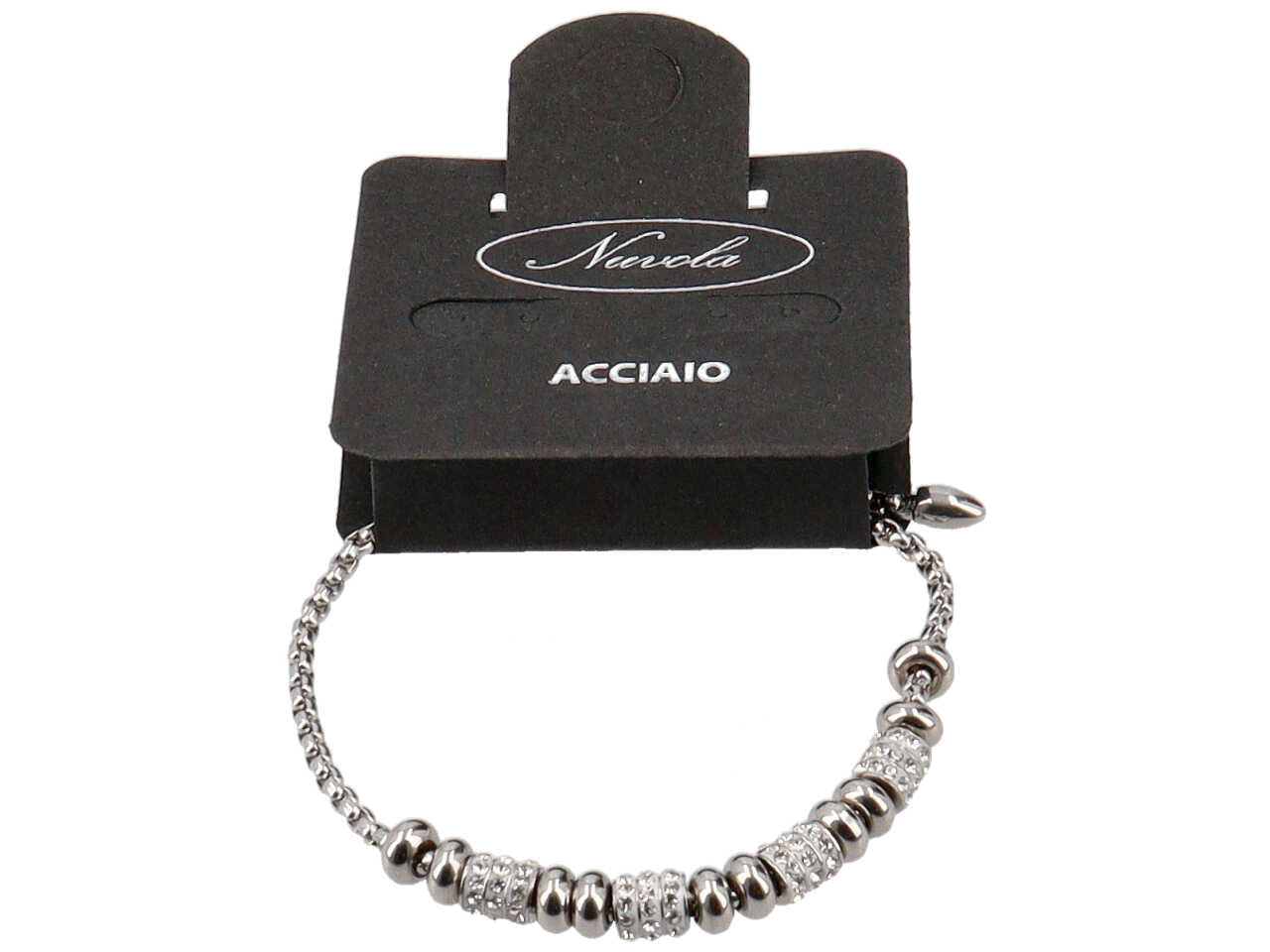 Bracciale regolabile con 4 barilotti e 2 anelli alternati