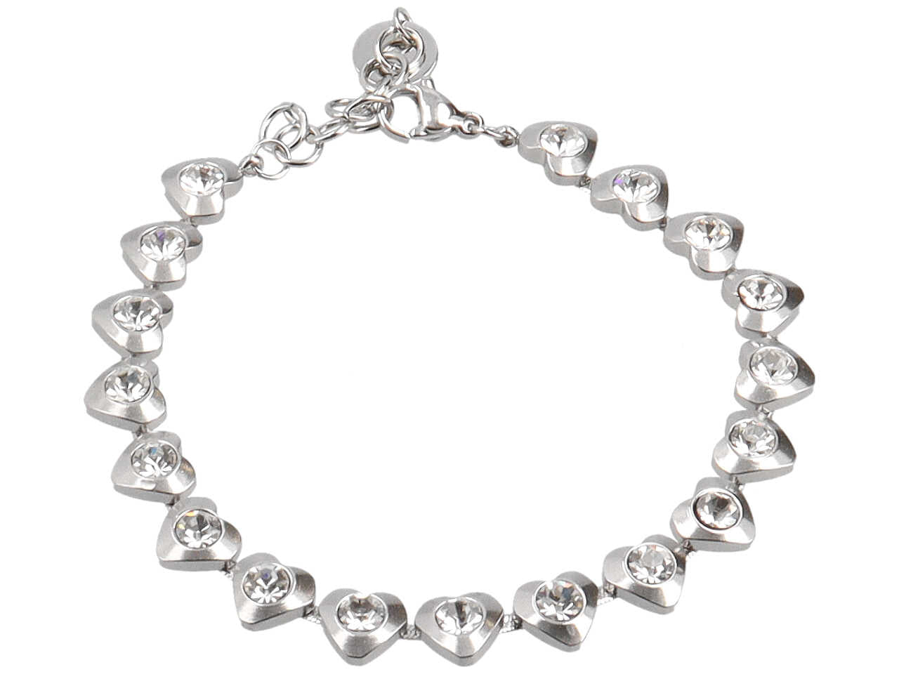 Bracciale tennis con cuori e rivoli bordati