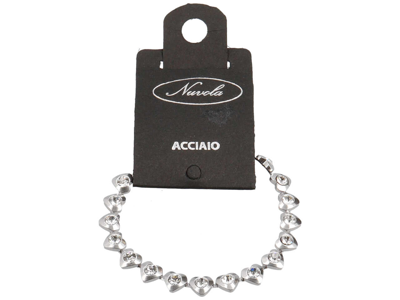 Bracciale tennis con cuori e rivoli bordati