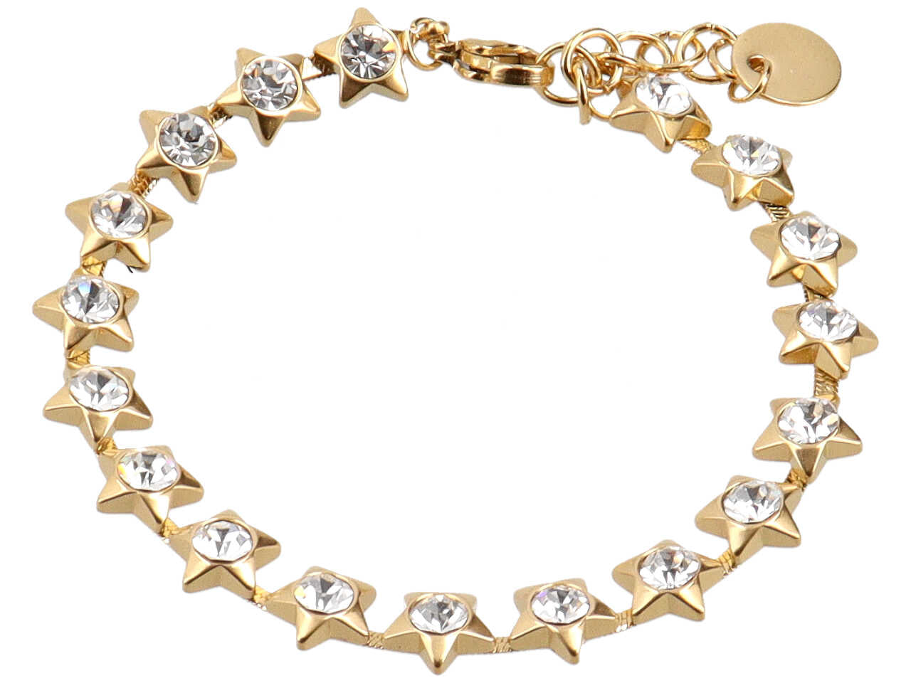 Bracciale tennis con stelle e rivoli bordati oro