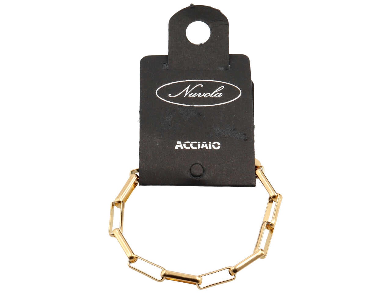Bracciale acciaio catena media oro