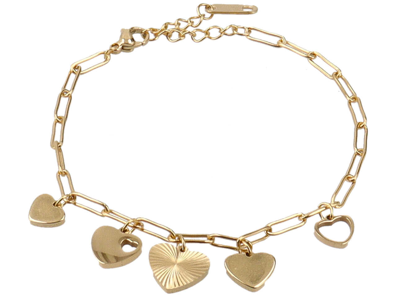 Bracciale oro con charme cuori