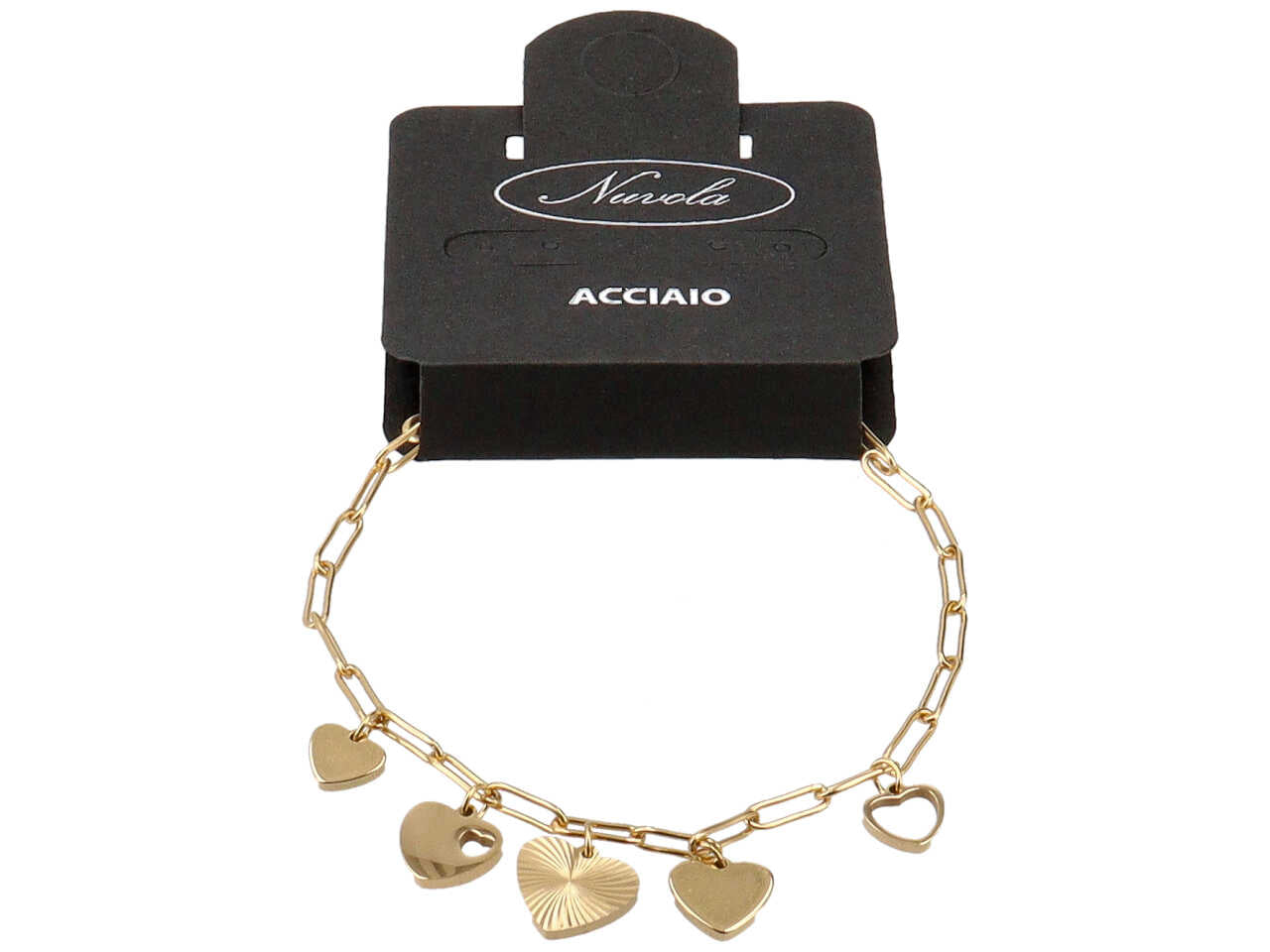 Bracciale oro con charme cuori