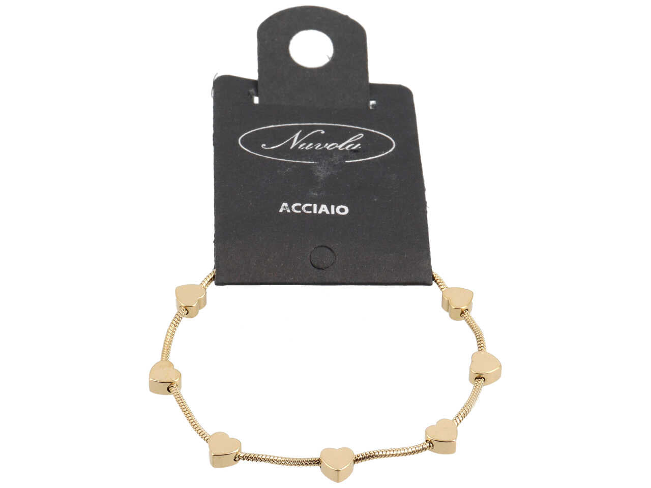 BRACCIALE ORO CODA TOPO 7 CUORICINI ALTERNI