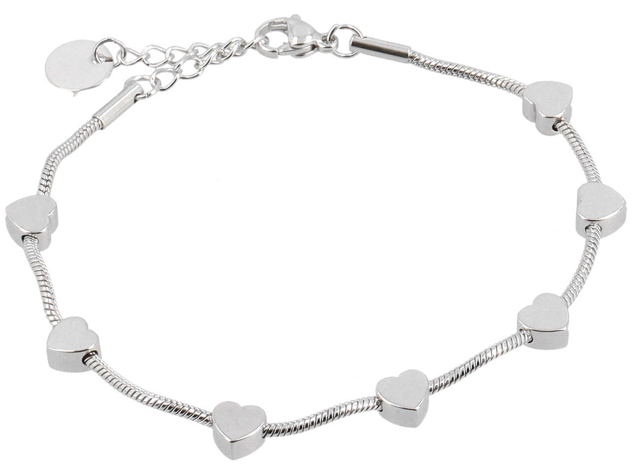 Bracciale coda topo 7 cuoricini alterni