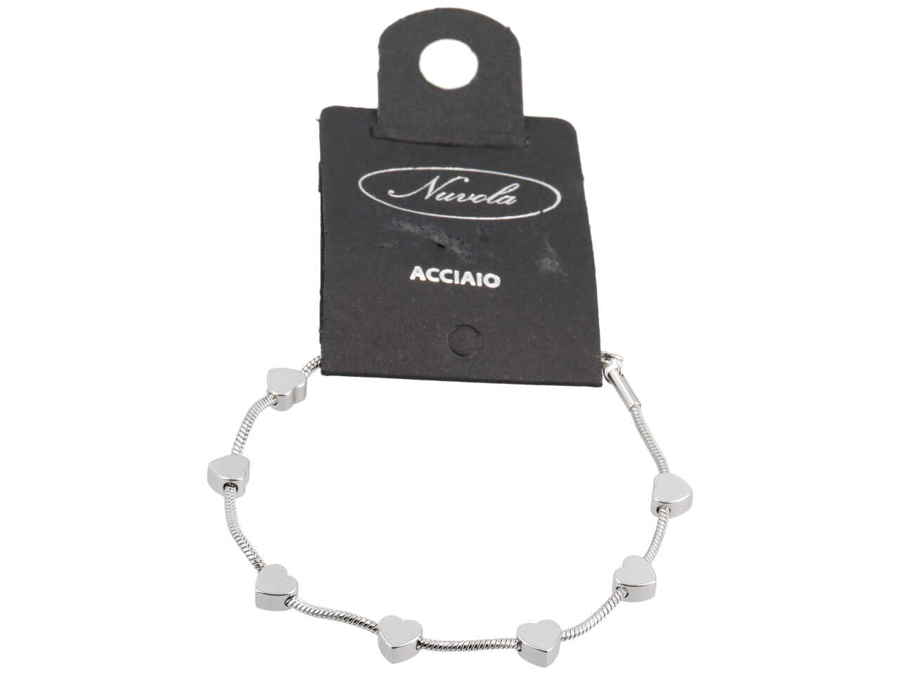 Bracciale coda topo 7 cuoricini alterni