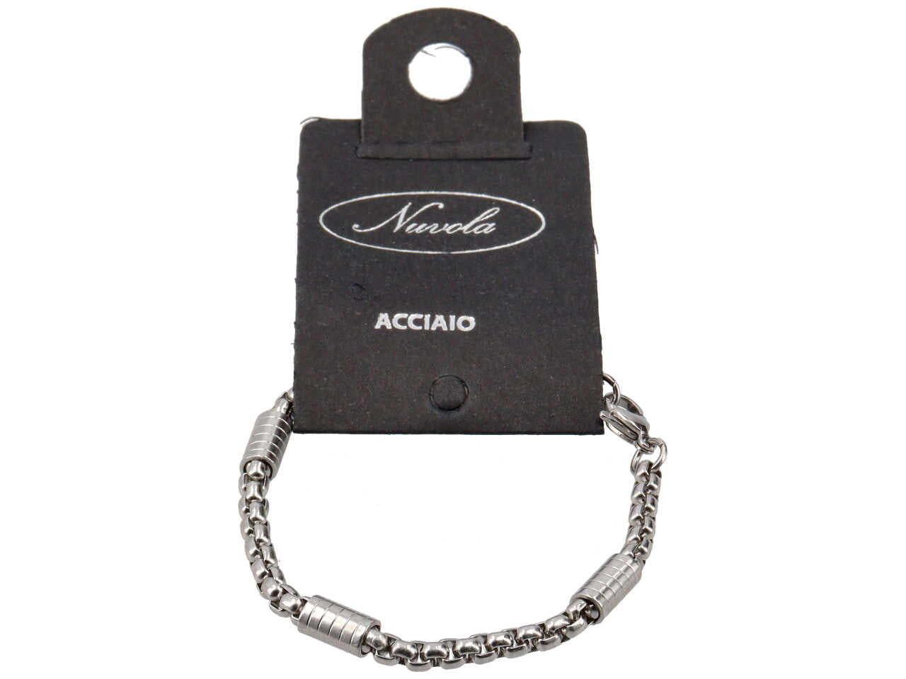 Bracciale con anelli intrecciati e barilotti