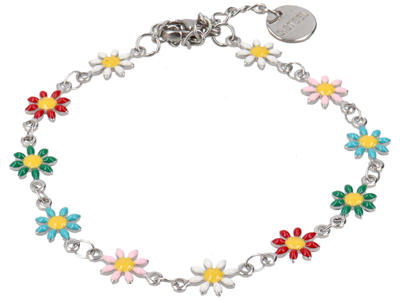 Bracciale con margherite colorate