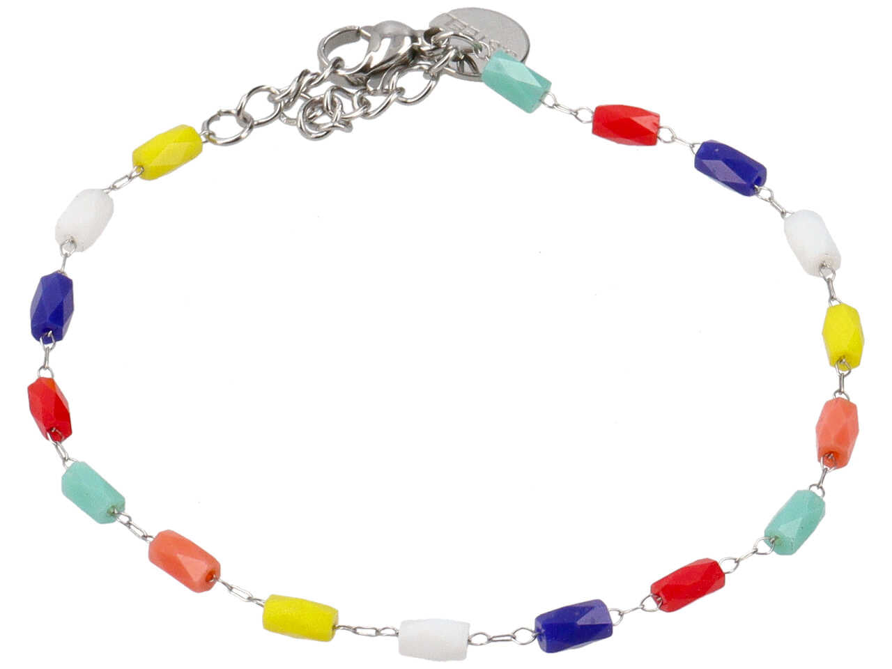 Collana con barilotti in vetro multicolor