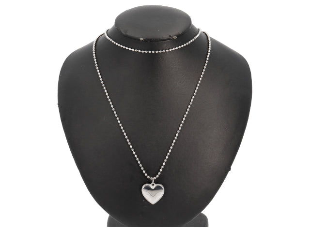 Collana sfere c/cuore bordato