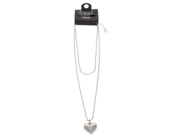 Collana sfere c/cuore bordato