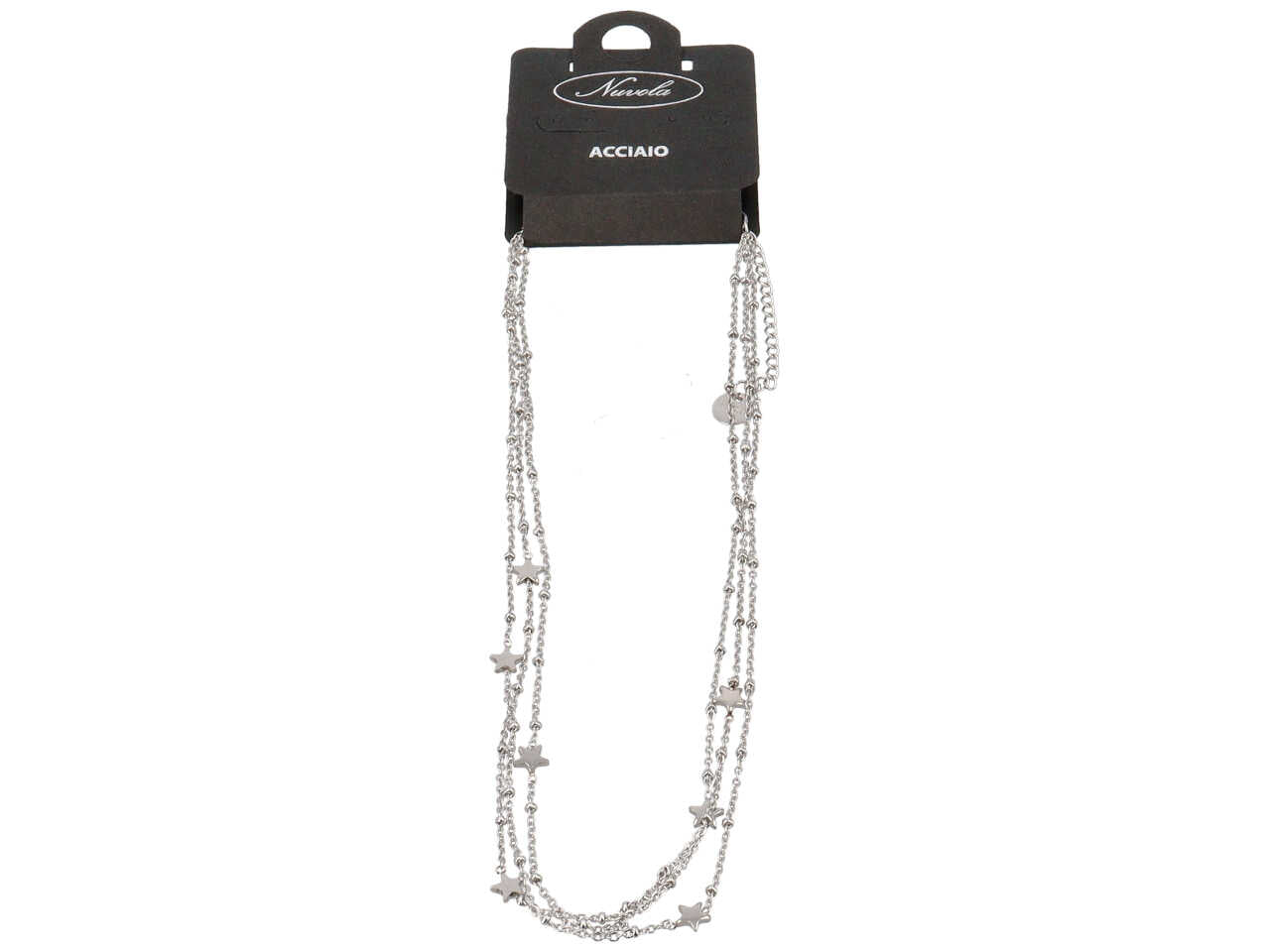 Collana acciaio 3 fili con stelline