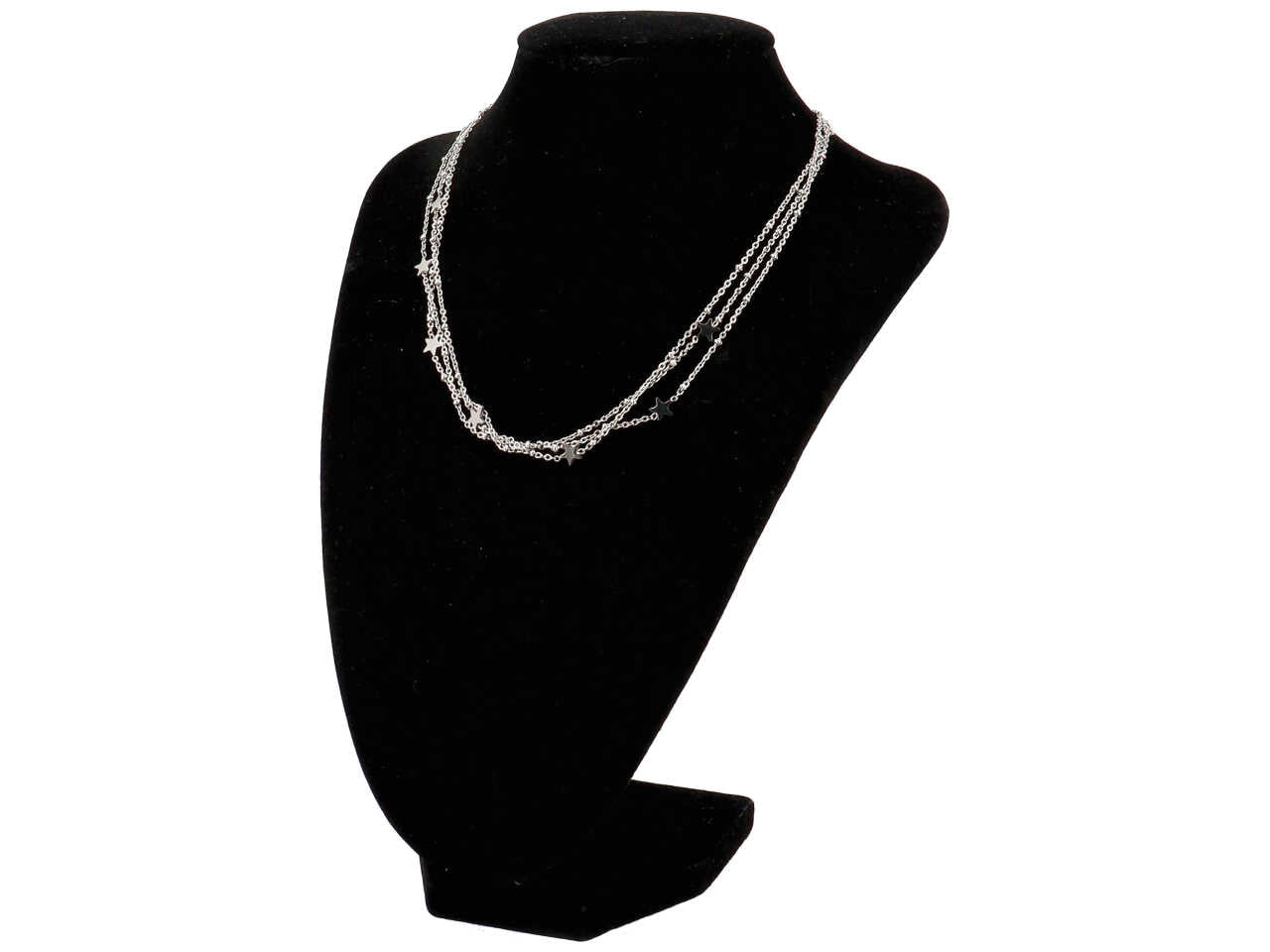 Collana acciaio 3 fili con stelline