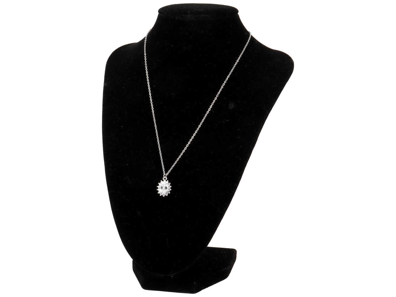 Collana acciaio con pietra ovale crystal
