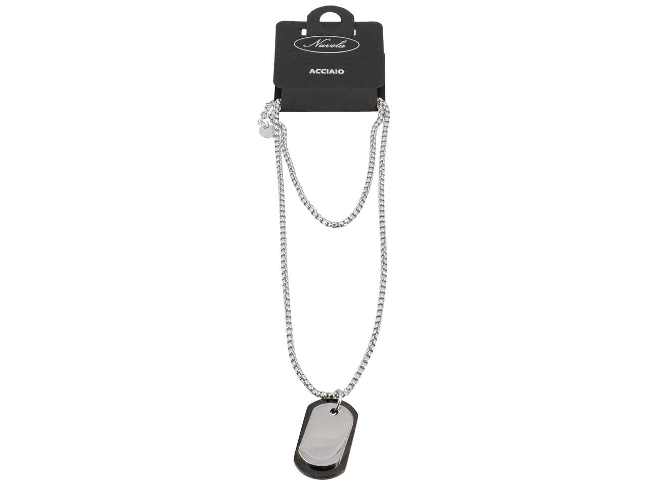 collana acciaio con piastrina militare