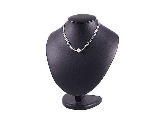 Collana foglie c/perla