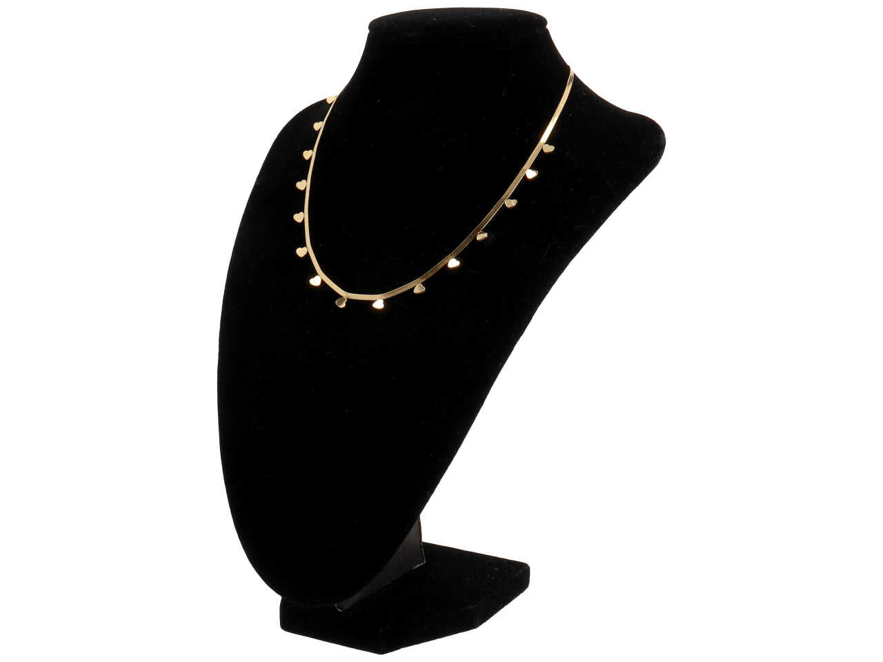 Collana piattina 15 cuoricini oro