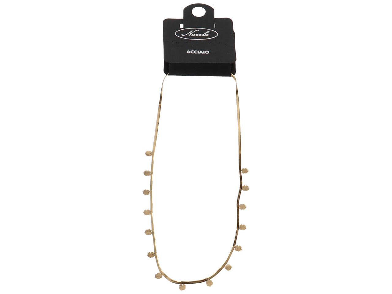 Collana piattina 15 quadrifogli