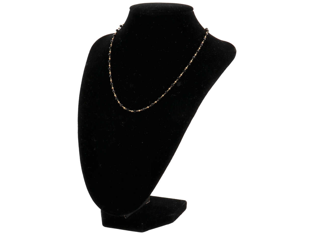 collana oro c/sfere+cristalli neri