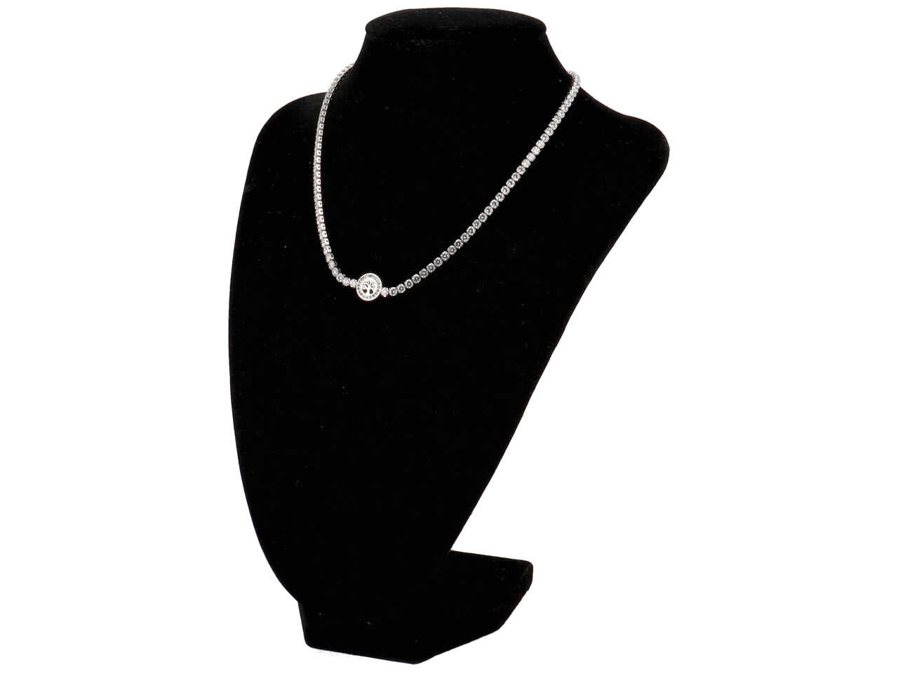 Collana tennis con albero della vita e strass