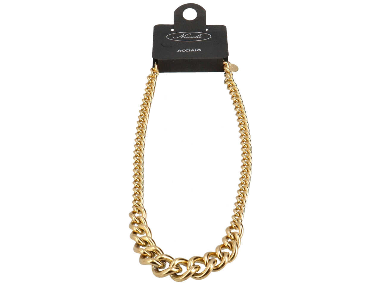 Collana catena groumette con anelli grandi oro